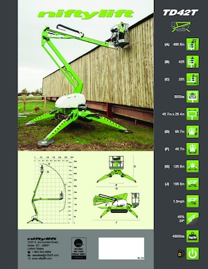 Plataformas articuladas de orugas Niftylift TD42T