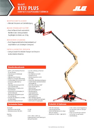 Plataformas articuladas de orugas JLG X17J Plus