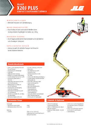 Plataformas articuladas de orugas JLG X20J Plus