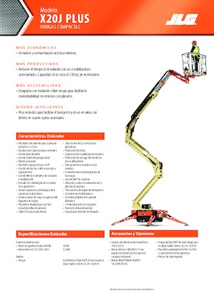 Plataformas articuladas de orugas JLG X20J Plus