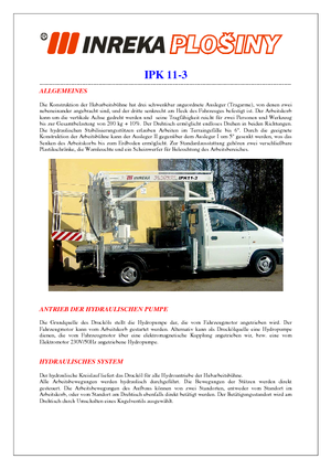 Plataformas elevadoras articuladas remolcables Inreka IPK 11-3