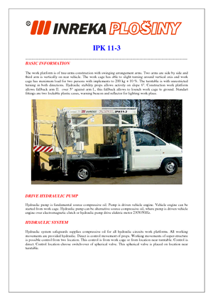 Plataformas elevadoras articuladas remolcables Inreka IPK 11-3