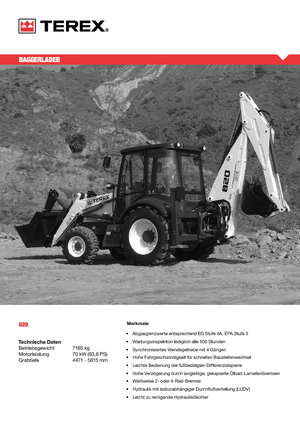 Retrocargadoras Terex 820
