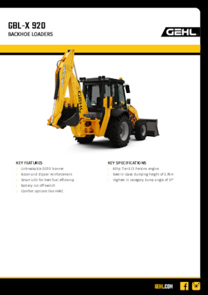 Retrocargadoras Gehl GBL-X 920 