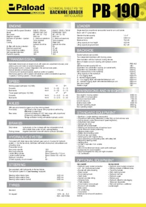 Retrocargadoras Palazzani PB 190