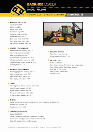 Retrocargadoras PowerPlus PBL300S