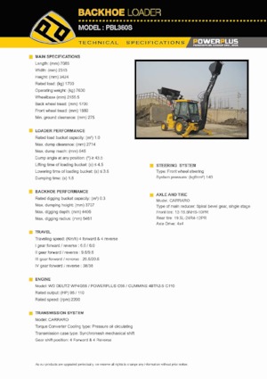 Retrocargadoras PowerPlus PBL380S