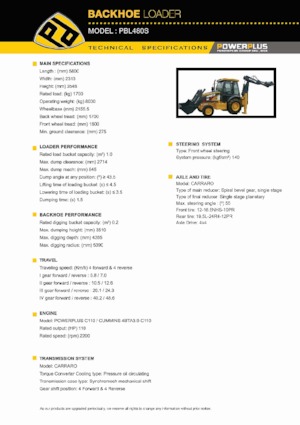 Retrocargadoras PowerPlus PBL480S 