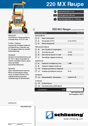 Cortadoras Schliesing 220 MX Raupe