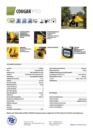 Cortadoras TS-Industrie Cougar PTO
