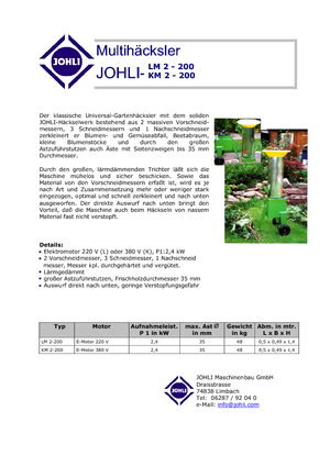 Cortadoras Johli LM 2-200