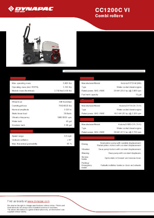 Rodillos compactadores mixtos Dynapac CC1200C VI