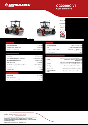 Rodillos compactadores mixtos Dynapac CC2200C VI