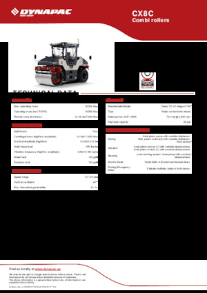 Rodillos compactadores mixtos Dynapac CX8C