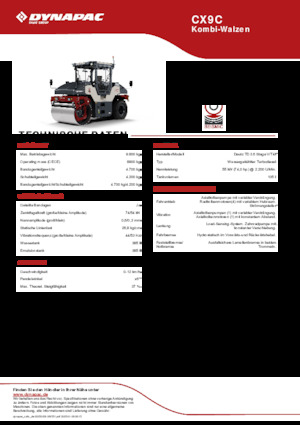 Rodillos compactadores mixtos Dynapac CX9C