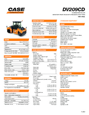 Rodillos compactadores mixtos Case DV209CD