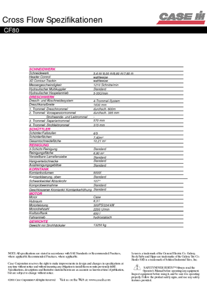 Cosechadoras Case IH CF 80 Cross Flow B1