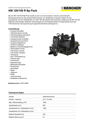 Barredoras compactas Kärcher KM 120/150 R Bp Pack