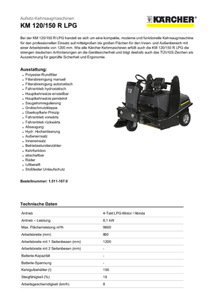 Barredoras compactas Kärcher KM 120/150 R Lpg