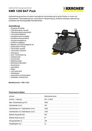 Barredoras compactas Kärcher KMR 1250 BAT Pack