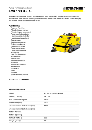 Barredoras compactas Kärcher KMR 1700 B-LPG