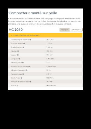 Vibradores planos montables Epiroc HC 1050 