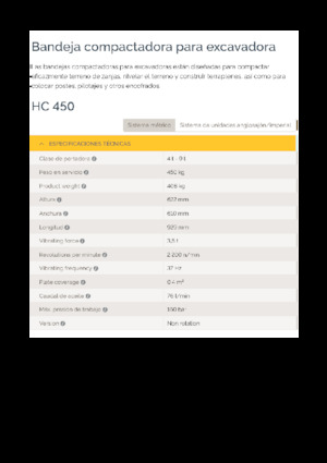 Vibradores planos montables Epiroc HC 450 