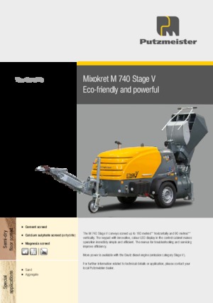 Transportadores de aire comprimido Putzmeister M 740 DHBS