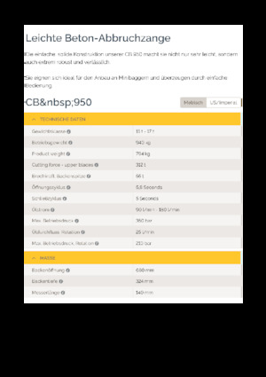 Trituradoras de hormigón Epiroc CB 950