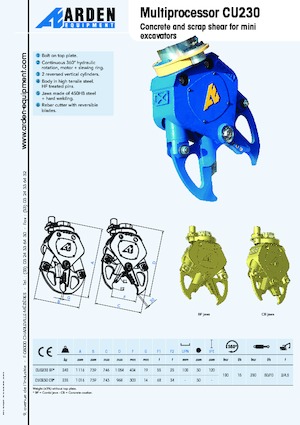 Trituradoras de hormigón Arden CU 0230 CB