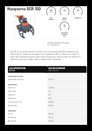 Trituradoras de hormigón Husqvarna DCR 100