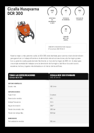 Trituradoras de hormigón Husqvarna DCR 300