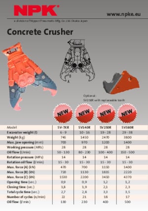 Trituradoras de hormigón NPK SV-7XR