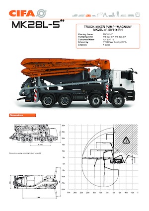 Bombas de hormigón sobre camión CIFA MK28L-5
