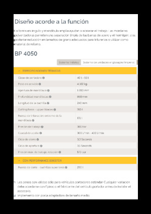 Pulverizadores de hormigón Epiroc BP 4050