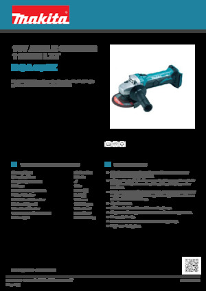 Amoladoras de ángulo sin cable Makita DGA452Z 