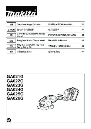 Amoladoras de ángulo sin cable Makita GA022G