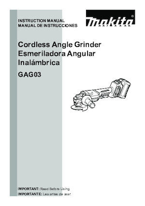 Amoladoras de ángulo sin cable Makita GAG03Z