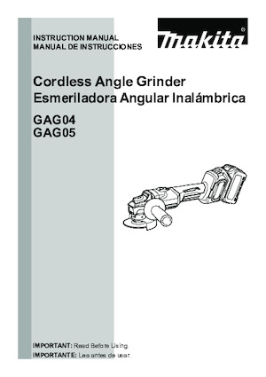 Amoladoras de ángulo sin cable Makita GAG04Z