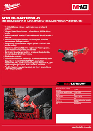 Amoladoras de ángulo sin cable Milwaukee M18 BLSAG125X-0