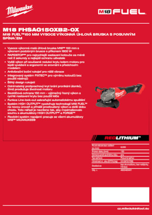Amoladoras de ángulo sin cable Milwaukee M18 FHSAG150XB2-0X