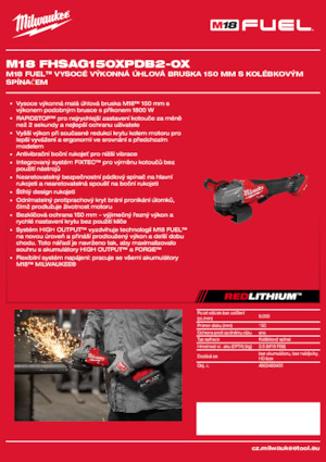 Amoladoras de ángulo sin cable Milwaukee M18 FHSAG150XPDB2-0X