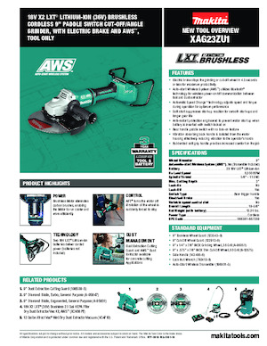 Amoladoras de ángulo sin cable Makita XAG23ZU1