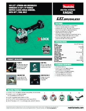 Amoladoras de ángulo sin cable Makita XAG26Z