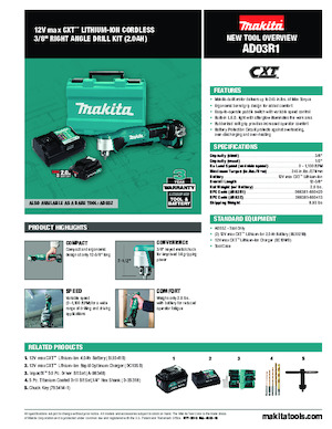 Taladro y destornillador sin cable Makita AD03R1