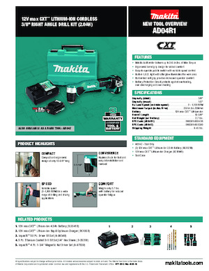 Taladro y destornillador sin cable Makita AD04R1