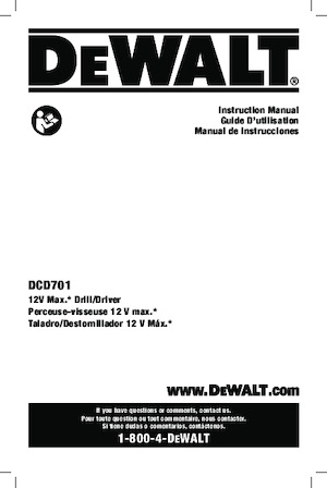 Taladro y destornillador sin cable DEWALT DCD701B
