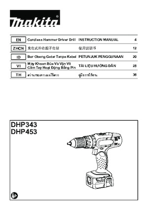 Taladro y destornillador sin cable Makita DHP453