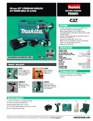 Taladro y destornillador sin cable Makita FD09R1