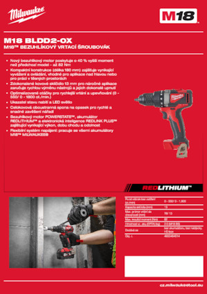 Taladro y destornillador sin cable Milwaukee M18 BLDD2-0X